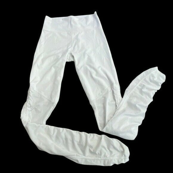 FABLETICS Cashel Foldover PureLuxe Legging Small White Sheer Legs - Picture 2 of 12